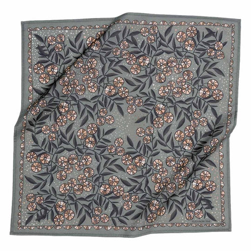 Bandana - Eleanor (Gray Floral) by Handker Bandanas
