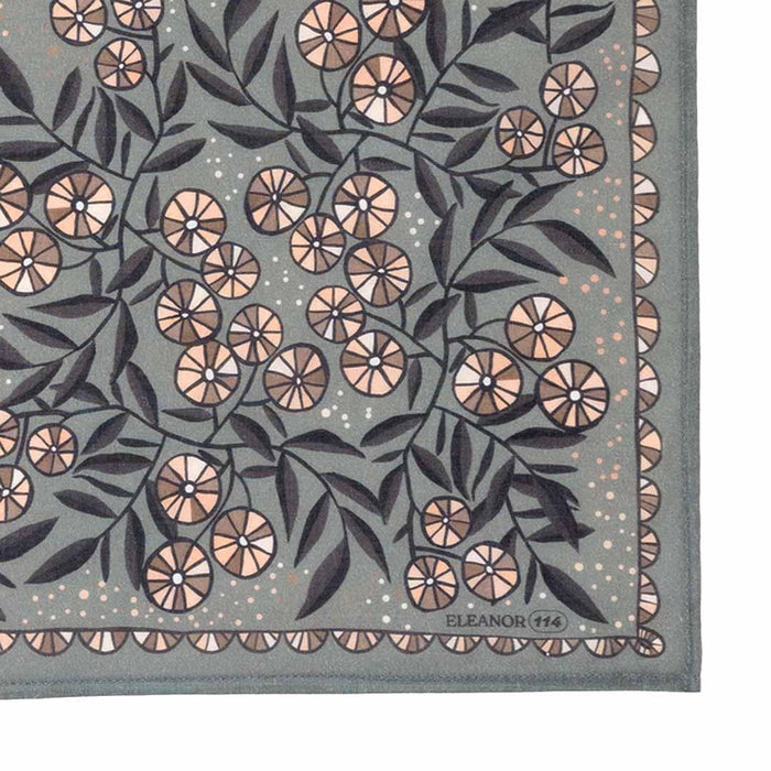 Bandana - Eleanor (Gray Floral) by Handker Bandanas