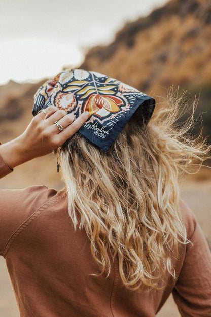 Bandana - Elsie (Floral on Navy) by Handker Bandanas