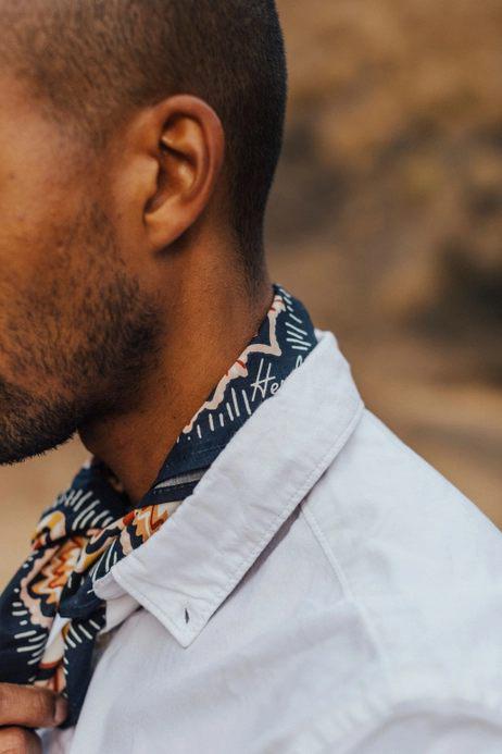 Bandana - Elsie (Floral on Navy) by Handker Bandanas