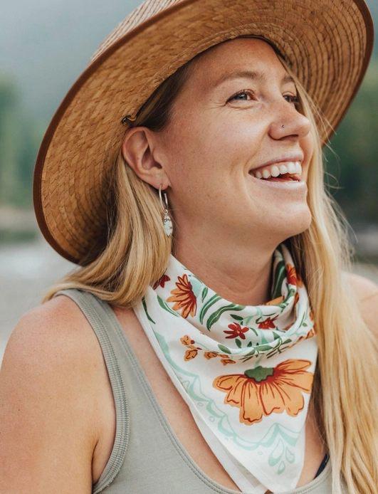 Bandana - Flora (Floral on White) by Handker Bandanas