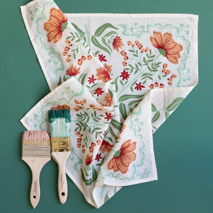 Bandana - Flora (Floral on White) by Handker Bandanas