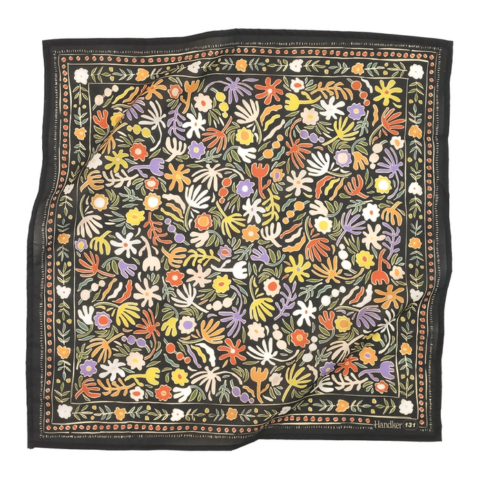 Bandana - Henri (Black Multi Floral) by Handker Bandanas