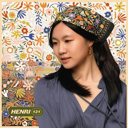 Bandana - Henri (Black Multi Floral) by Handker Bandanas
