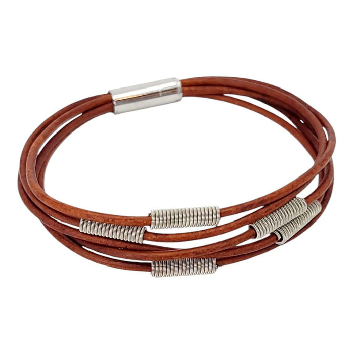 Bracelet - Arpeggio Leather Brown (M or L) by High Strung Studios