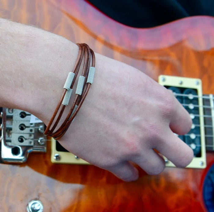 Bracelet - Arpeggio Leather Brown (M or L) by High Strung Studios