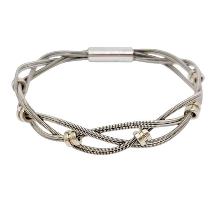 Bracelet - Bass Strings with Silver Bass Ball Ends (M or L) by High Strung Studios