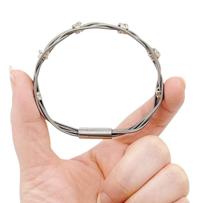 Bracelet - Bass Strings with Silver Bass Ball Ends (M or L) by High Strung Studios