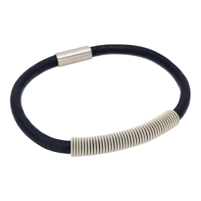 Bracelet - M - Wound Up Leather (Black) (M) by High Strung Studios