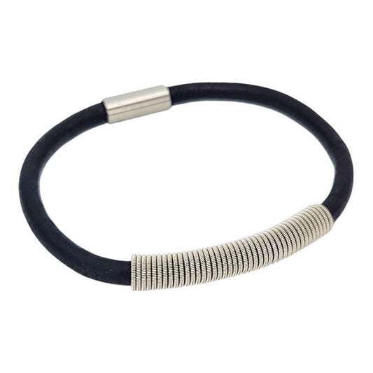 Bracelet - M - Wound Up Leather (Black) (M) by High Strung Studios