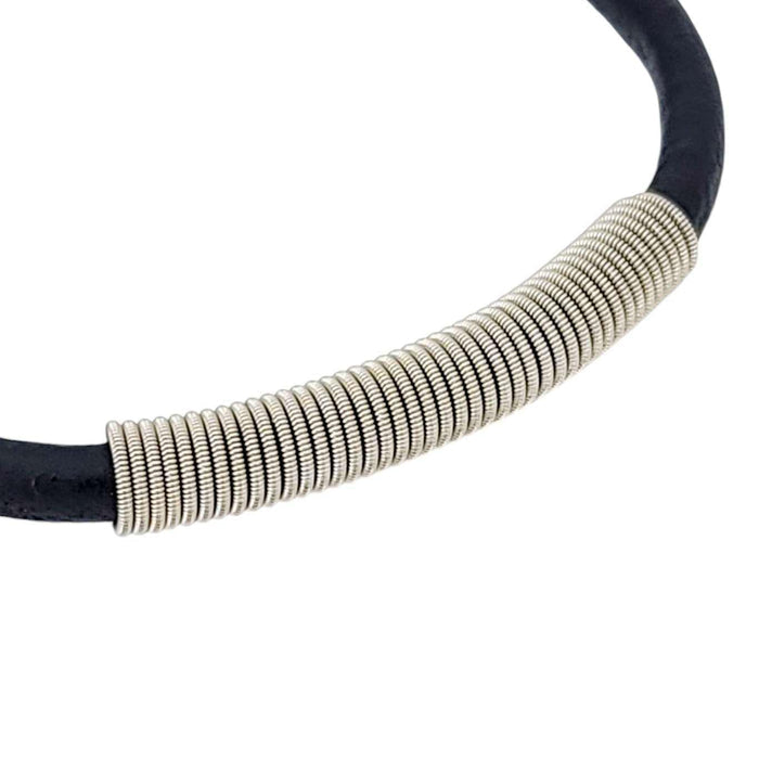 Bracelet - M - Wound Up Leather (Black) (M) by High Strung Studios
