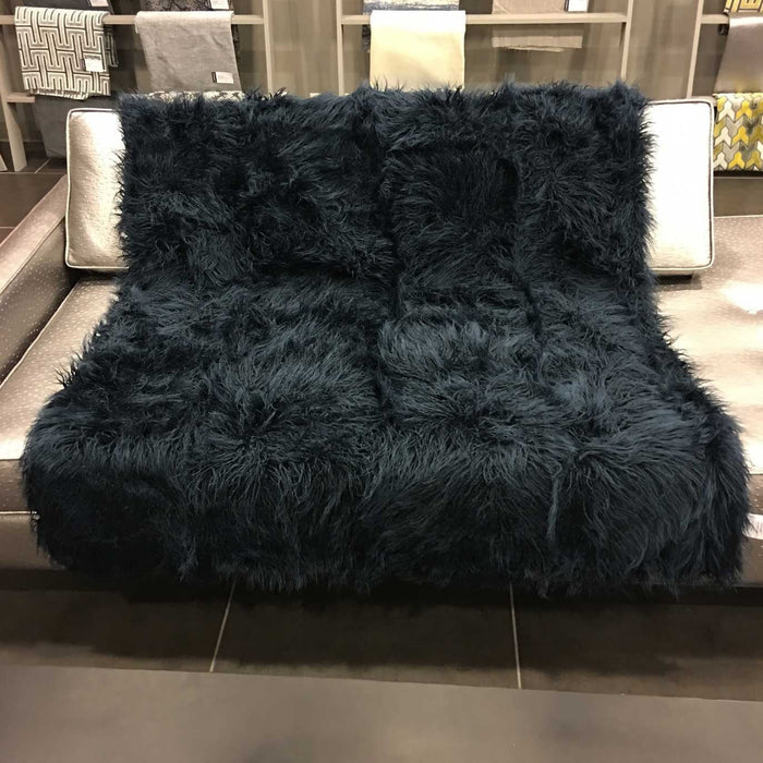 Bridgette - Long Pile Faux Throw Blanket - 60" x 50" - Soft and Cozy Blanket