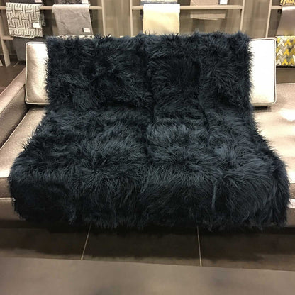 Bridgette - Long Pile Faux Throw Blanket - 60" x 50" - Soft and Cozy Blanket