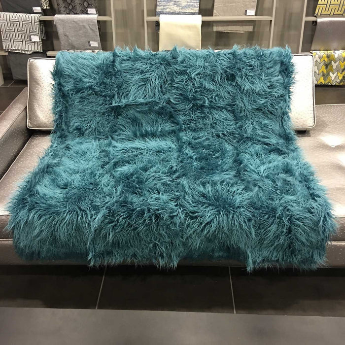 Bridgette - Long Pile Faux Throw Blanket - 60" x 50" - Soft and Cozy Blanket
