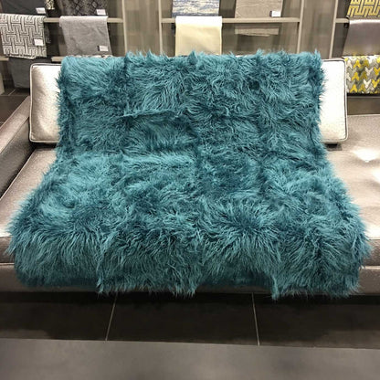 Bridgette - Long Pile Faux Throw Blanket - 60" x 50" - Soft and Cozy Blanket