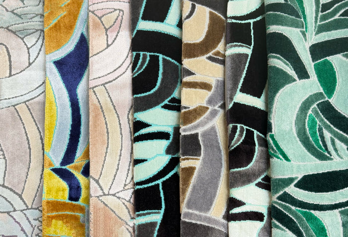 BRUBECK - MULTI-PURPOSE ABSTRACT CUT VELVET UPHOLSTERY FABRIC BY THE YARD