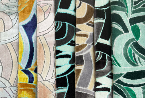 BRUBECK - MULTI-PURPOSE ABSTRACT CUT VELVET UPHOLSTERY FABRIC BY THE YARD