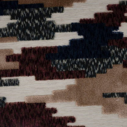 CADIZ - GEOMETRIC PATTERN CUT VELVET UPHOLSTERY FABRIC BY THE YARD