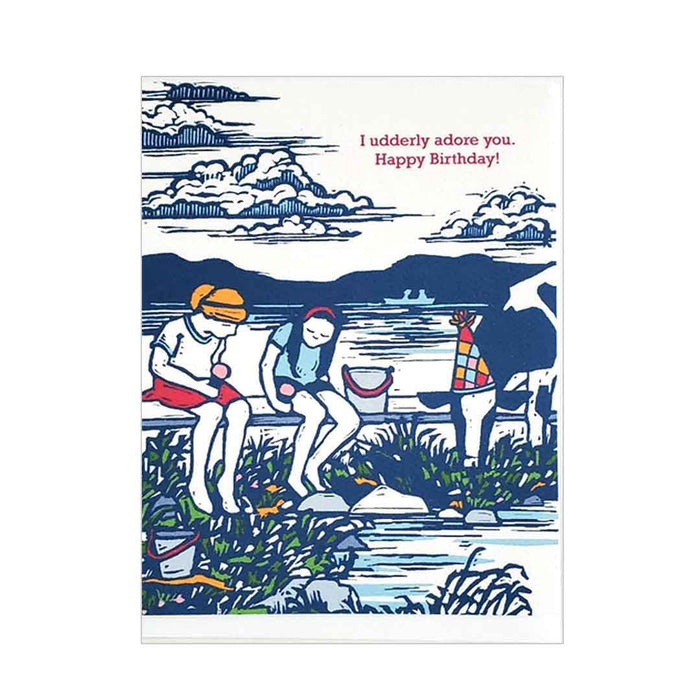Card - Birthday - Cow and Ice Cream (I Udderly Adore You) by Little Green