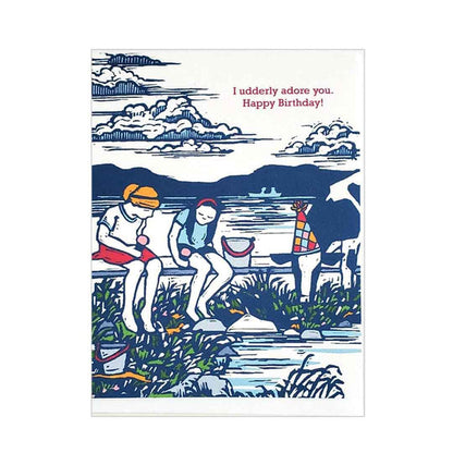 Card - Birthday - Cow and Ice Cream (I Udderly Adore You) by Little Green