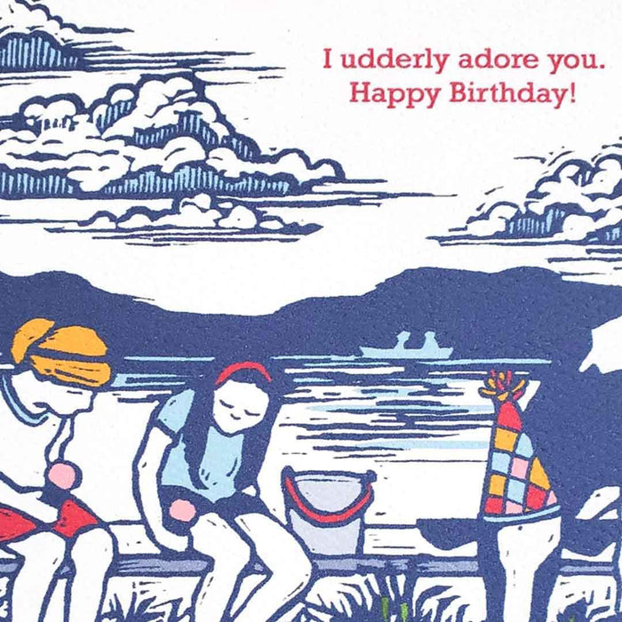 Card - Birthday - Cow and Ice Cream (I Udderly Adore You) by Little Green