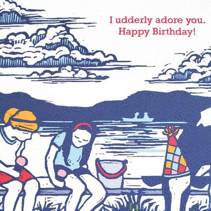 Card - Birthday - Cow and Ice Cream (I Udderly Adore You) by Little Green