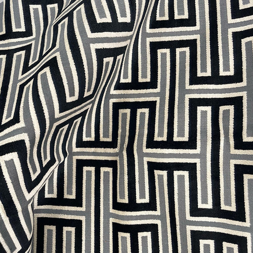 CARLYLE - MURIEL, GEOMETRIC PATTERN CUT VELVET UPHOLSTERY FABRIC