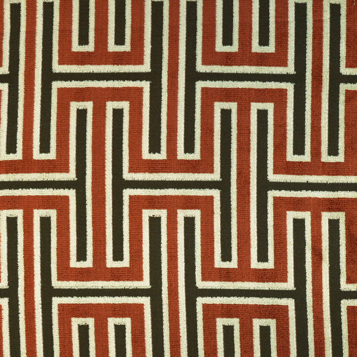 CARLYLE - MURIEL, GEOMETRIC PATTERN CUT VELVET UPHOLSTERY FABRIC