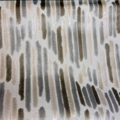CASCADE - HARMONY, GEOMETRIC CUT VELVET UPHOLSTERY FABRIC BY THE YARD