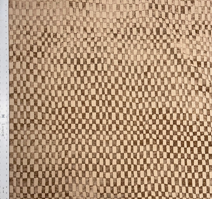 Textured brown and beige checkered pattern