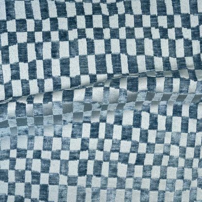 CHECKMATE - CHECKERED DESIGN CHENILLE UPHOLSTERY FABRIC