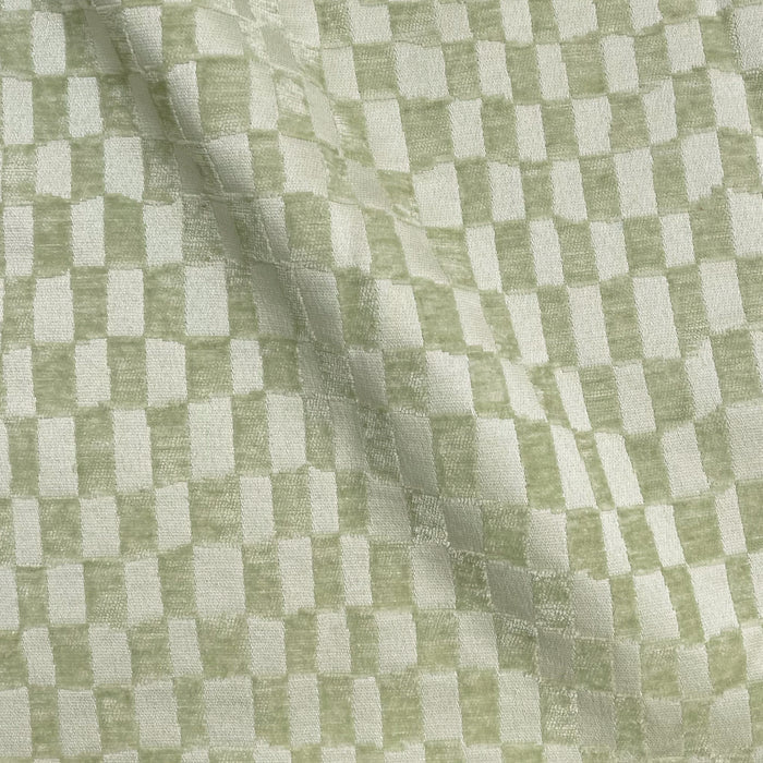 CHECKMATE - CHECKERED DESIGN CHENILLE UPHOLSTERY FABRIC