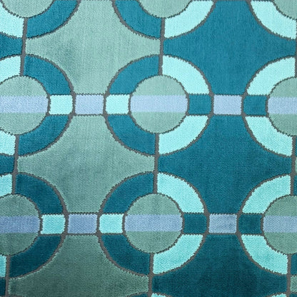 CIRCLES - NEW YORK NOTAN MODERN PATTERN CUT VELVET UPHOLSTERY FABRIC BY THE YARD