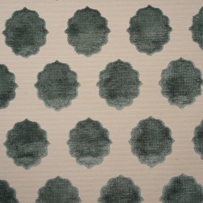 CLAIRE - MEDALLION  CUT VELVET UPHOLSTERY FABRIC BY THE YARD