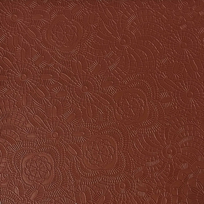 Camden - Embossed Vinyl Fabric Designer Pattern Upholstery Fabric by the Yard - Available in 10 Colors - Henna - Top Fabric - 3