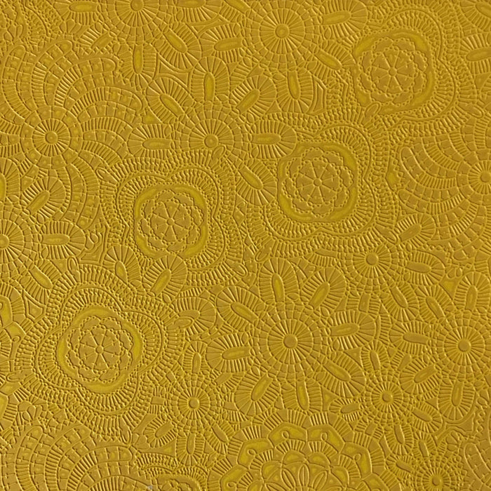 Camden - Embossed Vinyl Fabric Designer Pattern Upholstery Fabric by the Yard - Available in 10 Colors - Curry - Top Fabric - 7