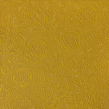 Camden - Embossed Vinyl Fabric Designer Pattern Upholstery Fabric by the Yard - Available in 10 Colors - Curry - Top Fabric - 7