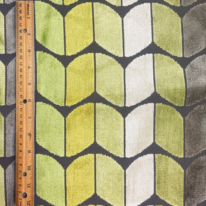 COPENHAGEN - ARROW PATTERN CUT VELVET UPHOLSTERY FABRIC BY THE YARD