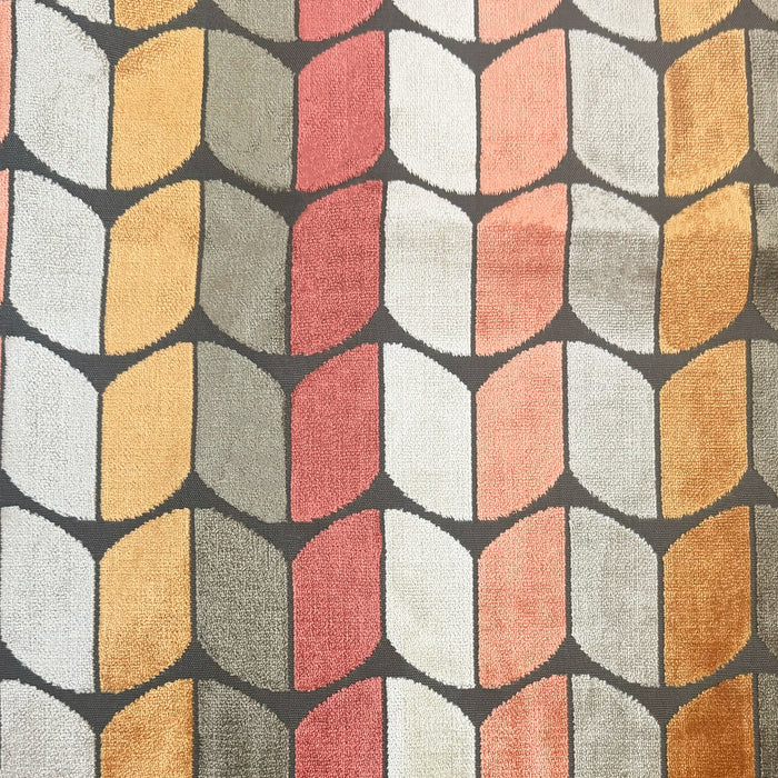 COPENHAGEN - ARROW PATTERN CUT VELVET UPHOLSTERY FABRIC BY THE YARD