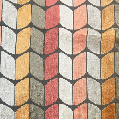 COPENHAGEN - ARROW PATTERN CUT VELVET UPHOLSTERY FABRIC BY THE YARD