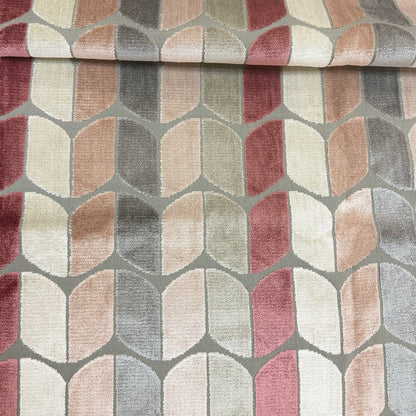 COPENHAGEN - ARROW PATTERN CUT VELVET UPHOLSTERY FABRIC BY THE YARD
