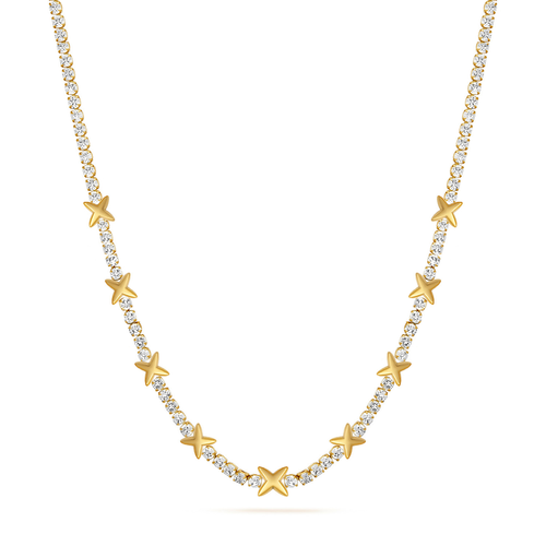 Crystal Fixed Charm Necklace (Gold)