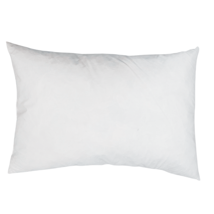 DECORATIVE DUCK FEATHER THROW/OBLONG PILLOWS, SET of 2, WHITE