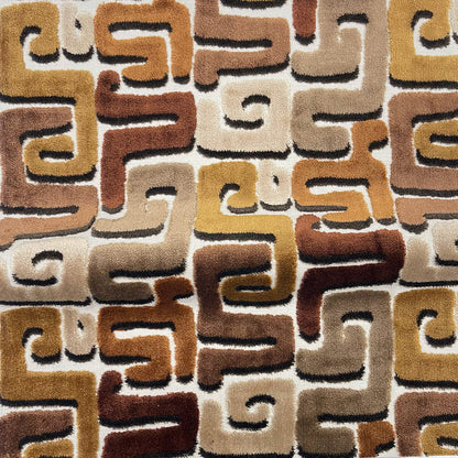 DEKA- GEOMETRIC CUT VELVET UPHOLSTERY FABRIC BY THE YARD