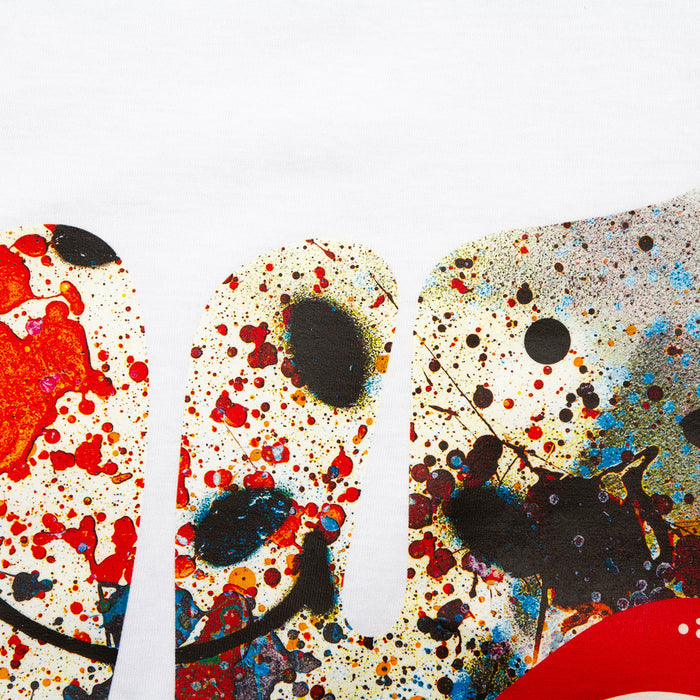 Droplet Face 001 Front Print - Tshirt - White