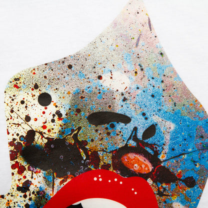 Droplet Face 001 Front Print - Tshirt - White