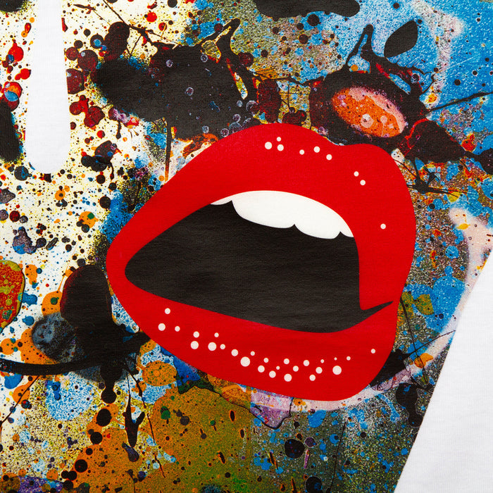 Droplet Face 001 Front Print - Tshirt - White