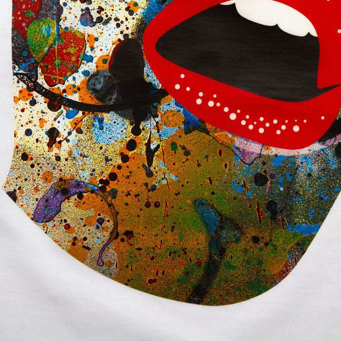 Droplet Face 001 Front Print - Tshirt - White