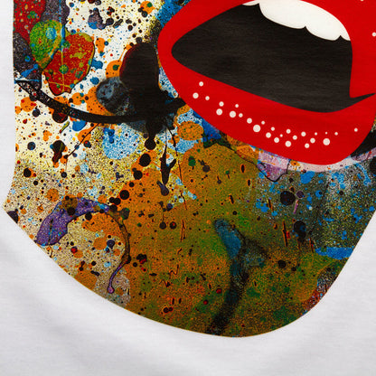 Droplet Face 001 Front Print - Tshirt - White