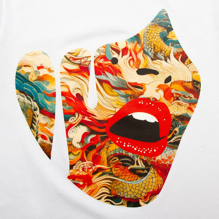 Droplet Face 011 Front Print - Tshirt - White